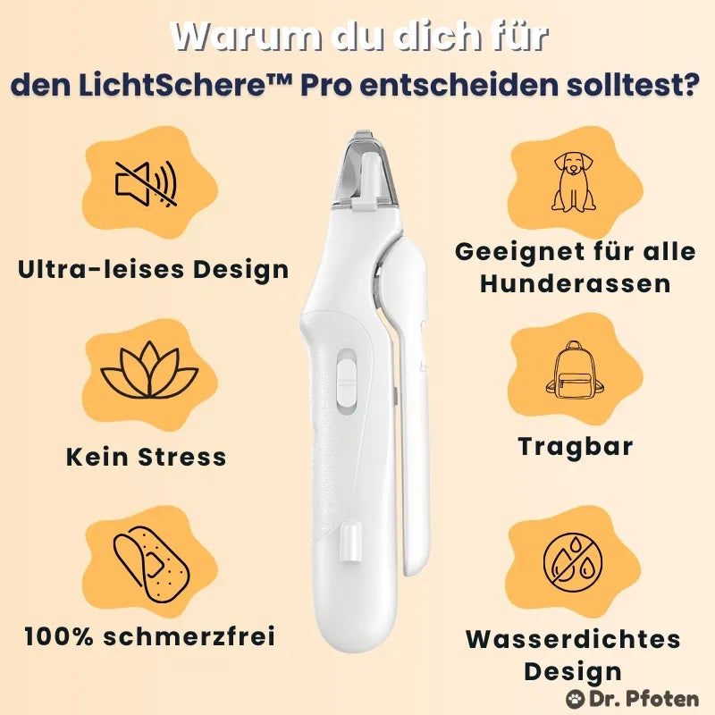 LichtSchere™ Pro – Die 2-in-1 LED-Krallenschere für sichere Pfotenpflege ohne Angst